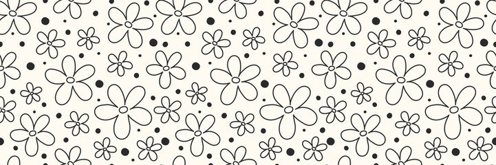 Floral seamless pattern. Mother’s Day, Women’s Day and Valentine’s Day banner. Vector