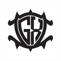 GX Logo monogram isolated with frame shield shape design template