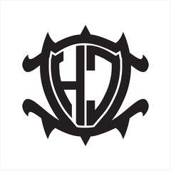 HC Logo monogram isolated with frame shield shape design template