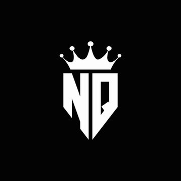 NQ logo monogram emblem style with crown shape design template