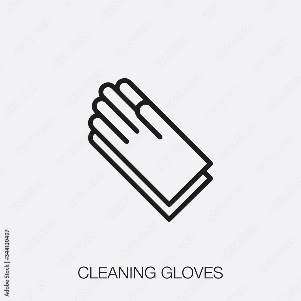 Poster cleaning gloves icon vector. linear style sign for mobile concept and web design. cleaning gloves sy