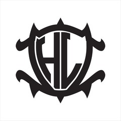 HL Logo monogram isolated with frame shield shape design template