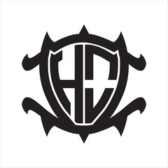 HO Logo monogram isolated with frame shield shape design template