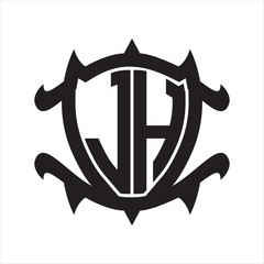 JH Logo monogram isolated with frame shield shape design template