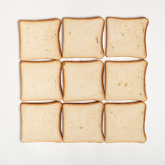 sliced bread isolated on white background