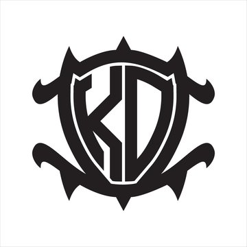 KD Logo monogram isolated with frame shield shape design template