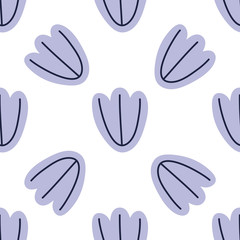 Flowers , floral boho hand drawn seamless vector fill. Cute childish drawing. Baby wrapping paper, textile, vector .illustration