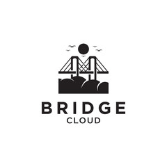 Bridge cloud logo icon. Vector illustration. silhouette design