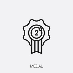 silver medal icon vector sign symbol