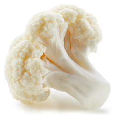 Organic cauliflower with clipping path isolated on a white background