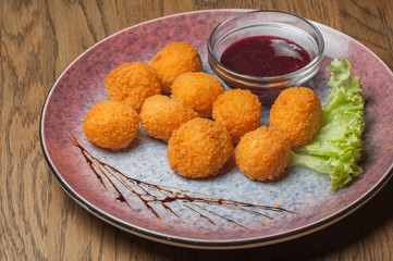 cheese balls on a plate