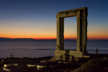 Temple of Apollo at sunset in Naxos