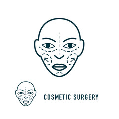 Cosmetic surgery line icon. Vector Face icon