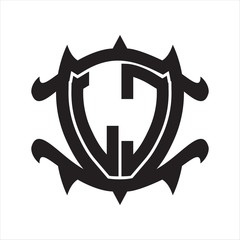 LC Logo monogram isolated with frame shield shape design template