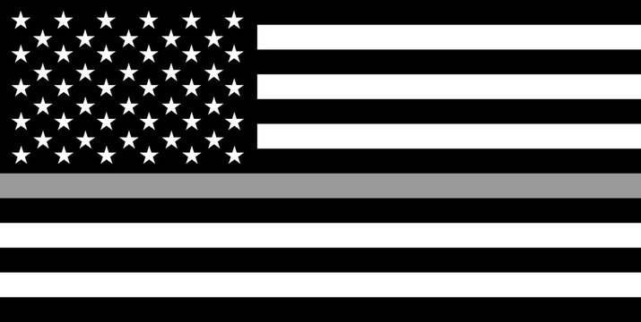 thin silver line flag