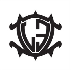 LE Logo monogram isolated with frame shield shape design template
