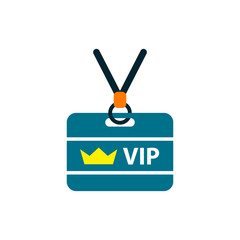 VIP neck tag icon design isolated on white background