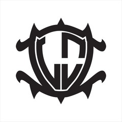 LO Logo monogram isolated with frame shield shape design template