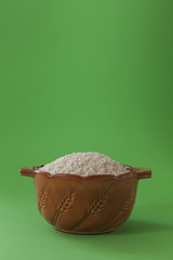 rice in ceramic bowl