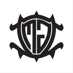 MG Logo monogram isolated with frame shield shape design template
