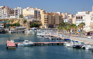 Fototapeta na wymiar Mediterranean harbor in Ametlla del Mar, Catalonia, Spain. Ametlla del Mar. 2