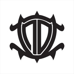 ND Logo monogram isolated with frame shield shape design template