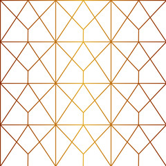 Seamless geometric vector pattern. Gold linear pattern. Abstract background with golden metallic texture. Perfect for textile prints, wrapping paper printing, invites, wallpaper, packaging. - 344126861