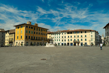 Fototapeta na wymiar Square of Duomo in town center of Prato, Italy