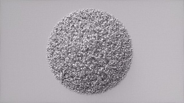 Abstract growth structures background with bubbles. 3d rendering surface of sphere explosion . 4K, UHD loop animation with wave, ripple effect for intro.
