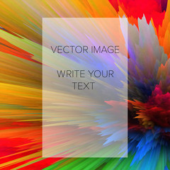Abstract 3D explosion illustration. Colorful graphic design. Hight resolution creative background. Social media template. Vector EPS 10.