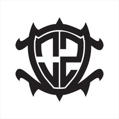 OZ Logo monogram isolated with frame shield shape design template