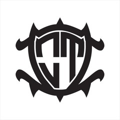 OT Logo monogram isolated with frame shield shape design template