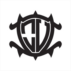 OV Logo monogram isolated with frame shield shape design template