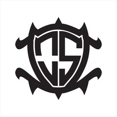 OS Logo monogram isolated with frame shield shape design template
