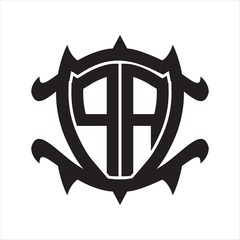 PA Logo monogram isolated with frame shield shape design template