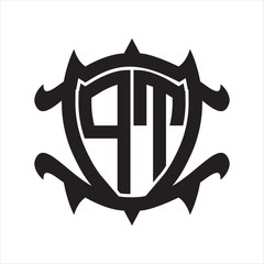 PT Logo monogram isolated with frame shield shape design template