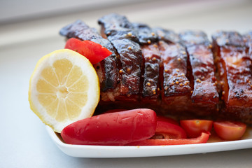 veal ribs with a crust