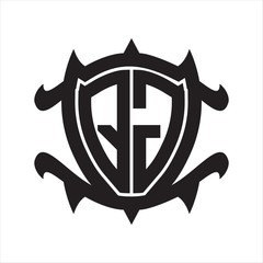QG Logo monogram isolated with frame shield shape design template