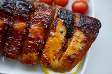 veal ribs with a crust