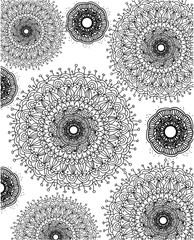 pattern with graphic flowers, plain