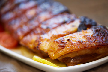 veal ribs with a crust