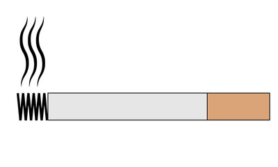 Isolated image of a smoking cigarette.