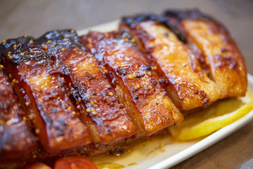 veal ribs with a crust