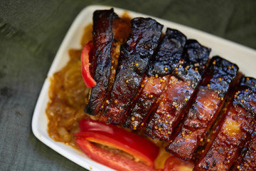 veal ribs with a crust