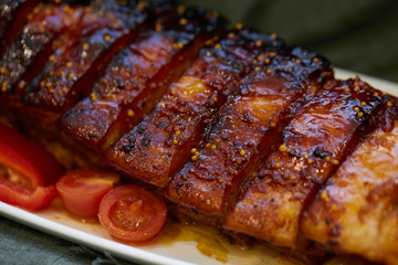 veal ribs with a crust