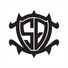 SQ Logo monogram isolated with frame shield shape design template