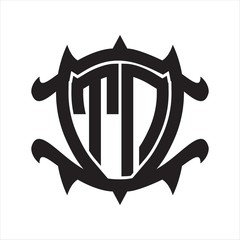 TN Logo monogram isolated with frame shield shape design template