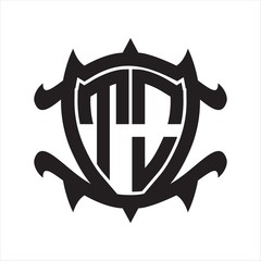 TO Logo monogram isolated with frame shield shape design template