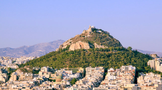 Mount Lycabettus from Acropolis, Athens, Greece