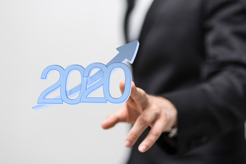 business year 2020 up goals and success illustration